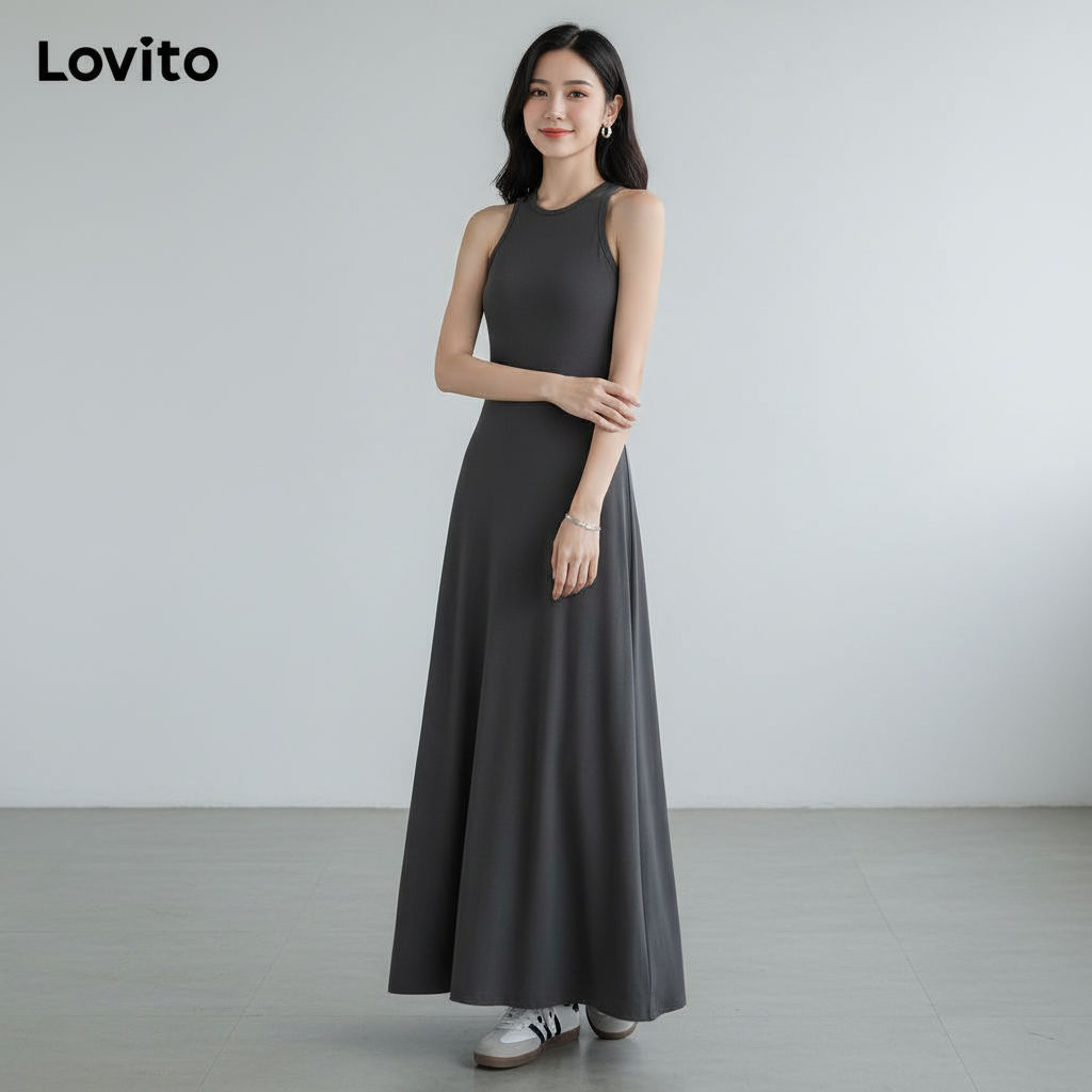 Lovito Vestido Casual Básico Primavera/verão Feminino LNA65518 em Oferta na Shopee