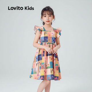Lovito Refine Vestido Infantil Delicado com Babados para Primavera/Verão L160LD219 em Oferta na Shopee