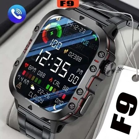 Smartwatch F9 2025 com Bluetooth, relógio esportivo e monitor de frequência cardíaca