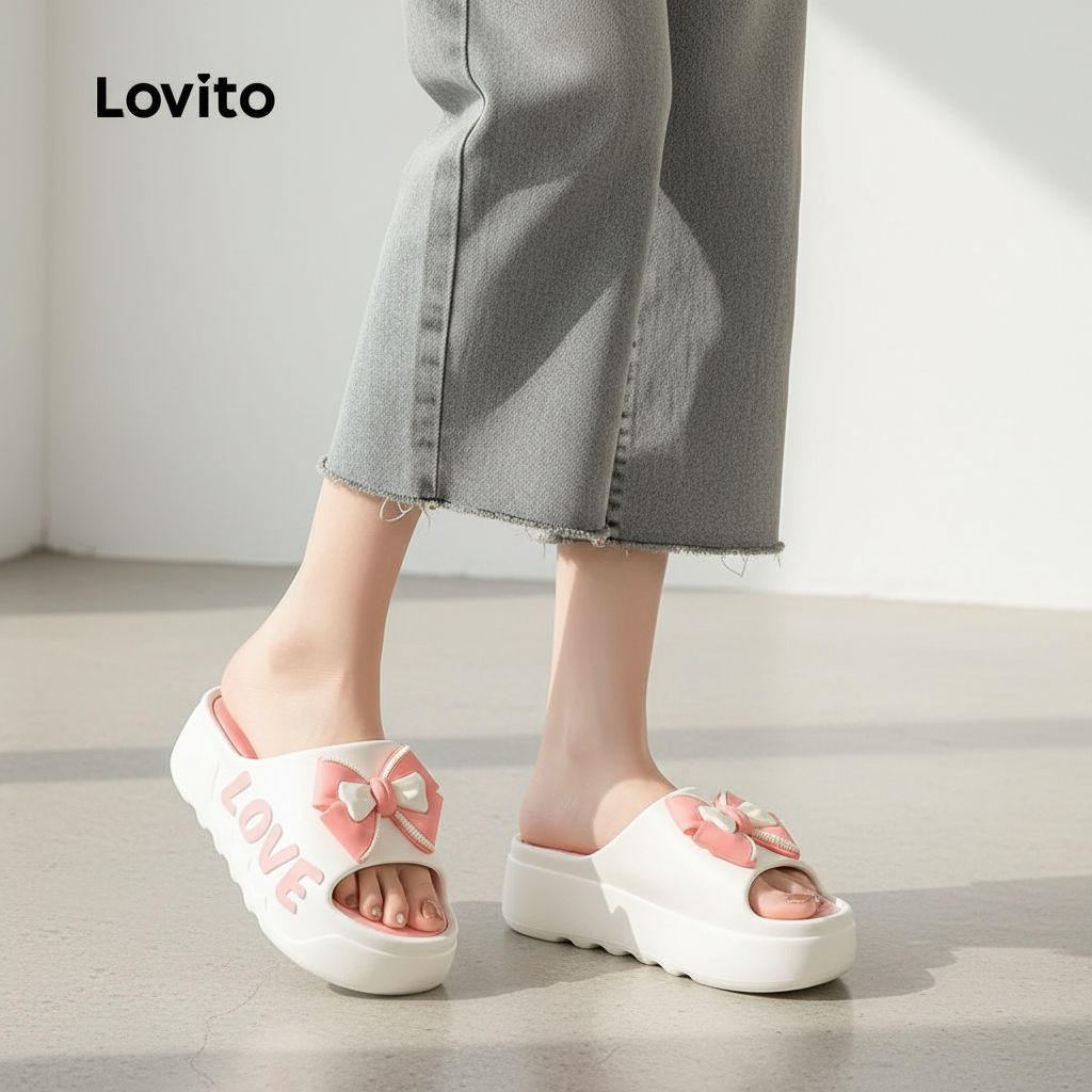 Lovito Sandálias Rasteiras Dopamina Delicadas para Mulheres LFA103095 em Oferta na Shopee