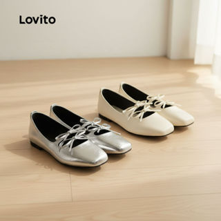 Lovito Refine Gravata Borboleta Retro Confortável Balé Plano Deslocamento Para Mulheres LFA79040 em Oferta na Shopee