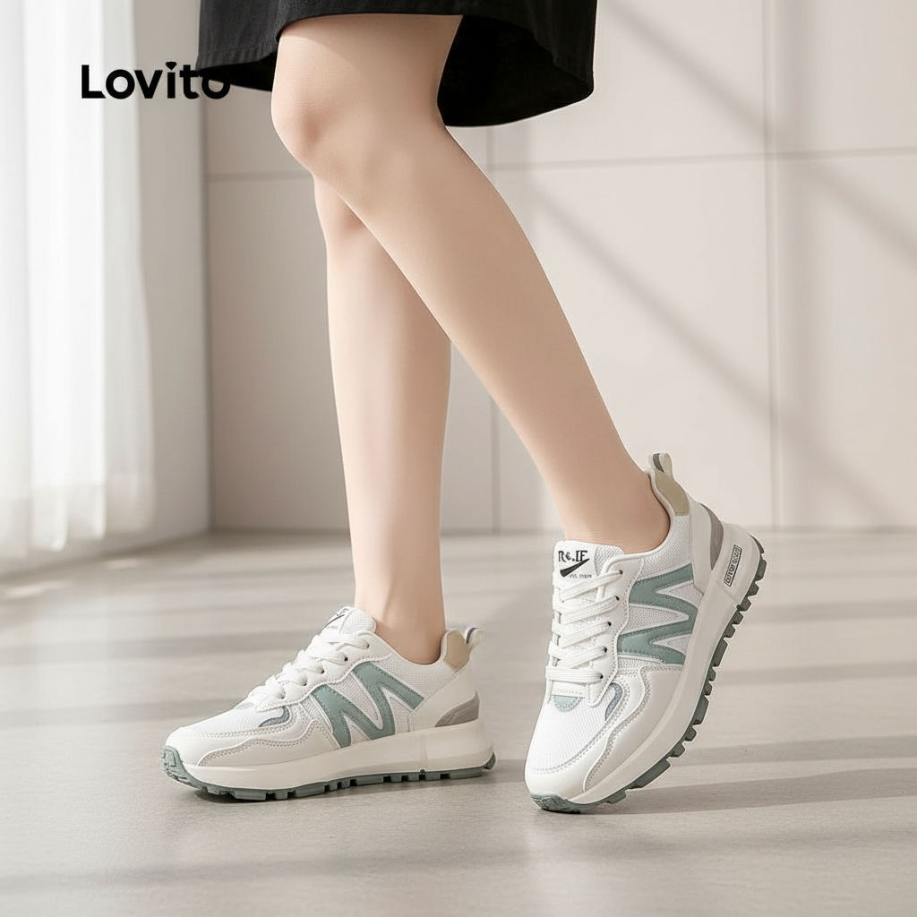 Lovito Tênis Casual Feminino LFA97146 em Oferta na Shopee