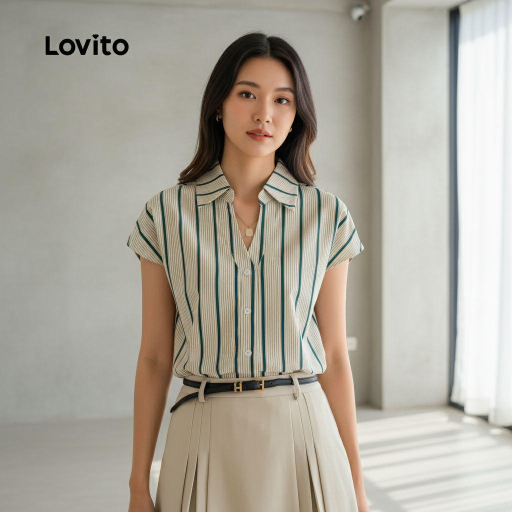 Lovito Blusa Feminina Casual Multicolorida para Festa de Natal Primavera Verão LBL29007 em Oferta na Shopee