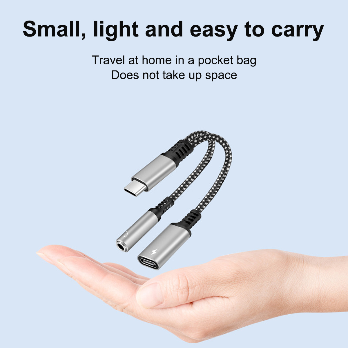 Adaptador USB-C para 3,5 mm AUX de Carga 2 em 1 para Samsung S22, Note 20, Xiaomi, Huawei e iPad Pro