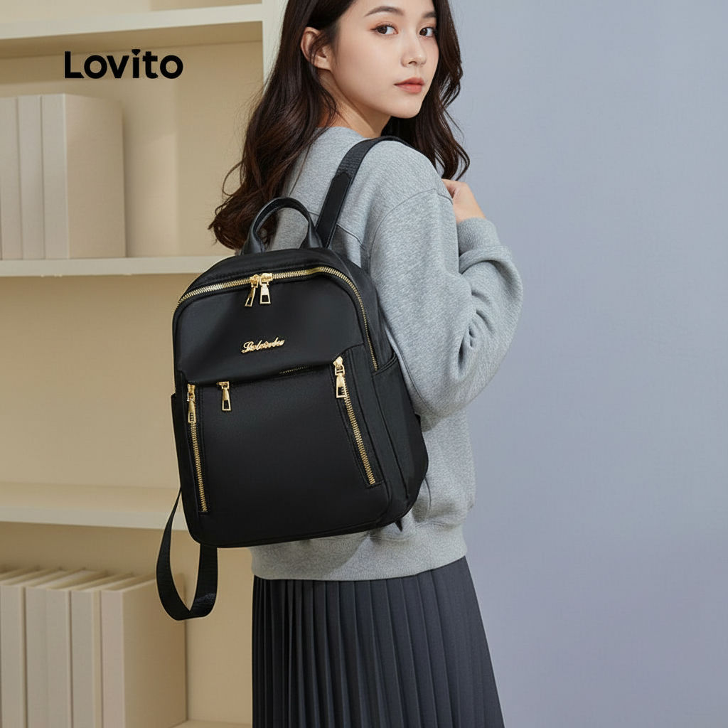 Lovito Mochila Feminina Casual Lisa Prática Uso Diário LFA72050