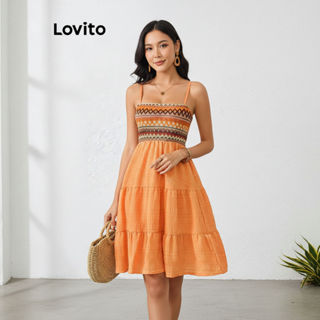 Lovito Vestido Boho Jacquard Geométrico Feminino LBL17589 em Oferta na Shopee
