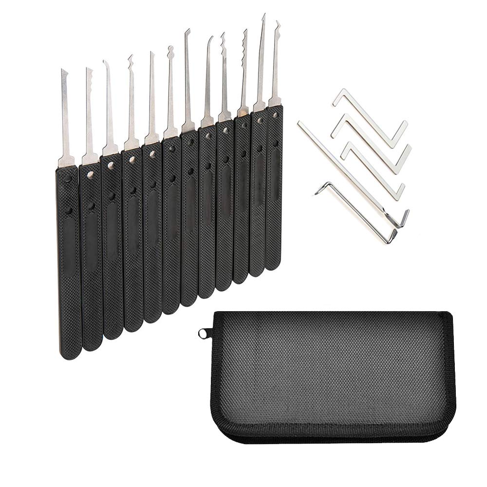 Um Conjunto De 17 Unidades De Kit De Seleção De Fechadura/Ferramenta Extratora De Chave Lockpicking Com Bolsa Carteira D