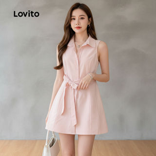 Lovito Vestido Feminino de Renda com Botões Frente Primavera Verão Rosa L141ED004 em Oferta na Shopee