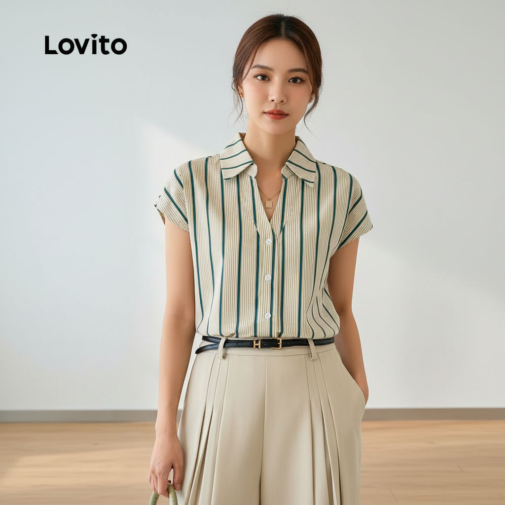 Lovito Blusa Feminina Casual Multicolorida para Festa de Natal Primavera Verão LBL29007 em Oferta na Shopee