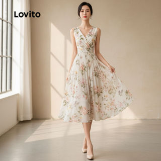 Lovito Vestido Feminino Boho com Babados para Verão L154ED406 em Oferta na Shopee