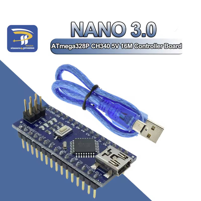 Placa Controladora Nano 3.0 CH340G Atmega328P Para Arduino USB Driver Com Parafuso nvme Cabo de Reinicialização do