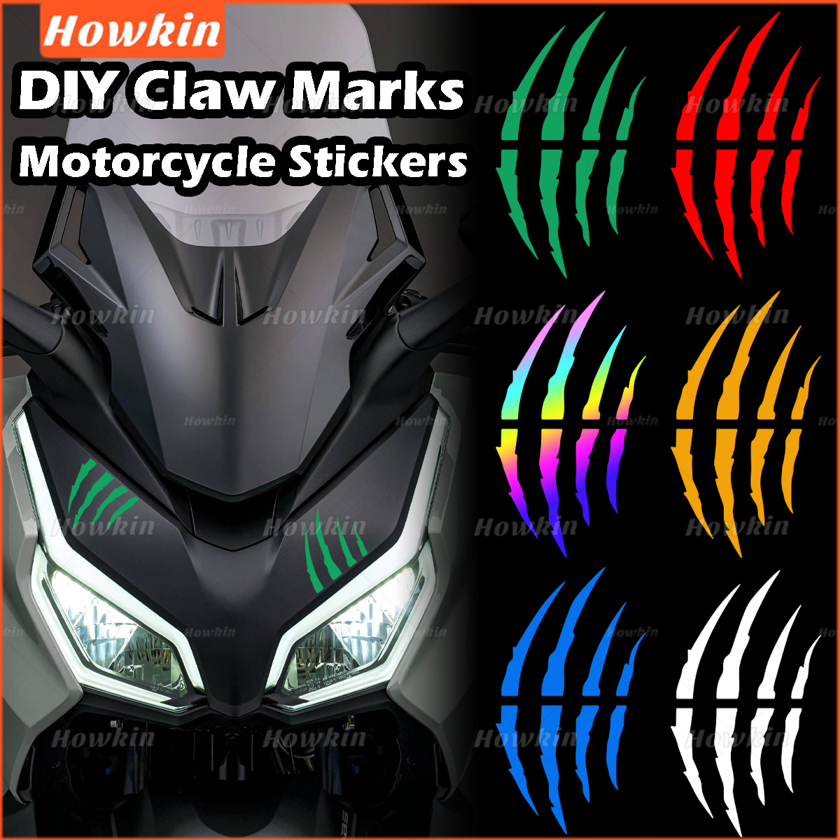 NOVO Adesivo Refletivo para Motocicleta - Adesivo Personalizado de Garra Fantasma