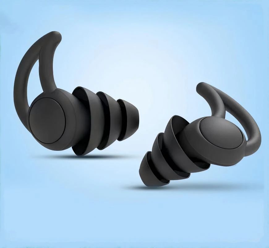  Tampões Auriculares Reutilizáveis de Silicone 3 Camadas HUAK - Cancelamento de Ruído Máximo para Dormir e Nadar