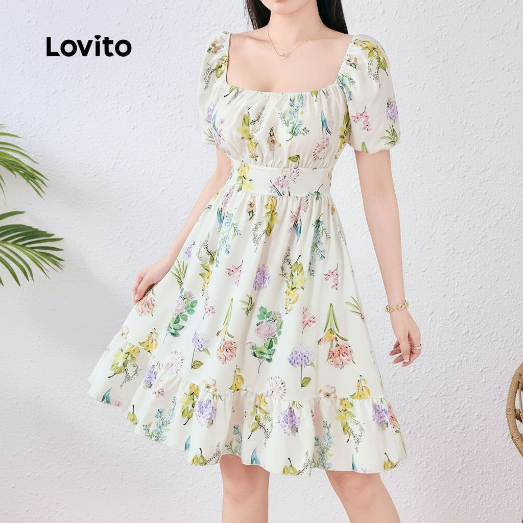 Lovito Refine Vestido Feminino em Camadas com Tecido de Alta Qualidade para Primavera e Verão L137LD398