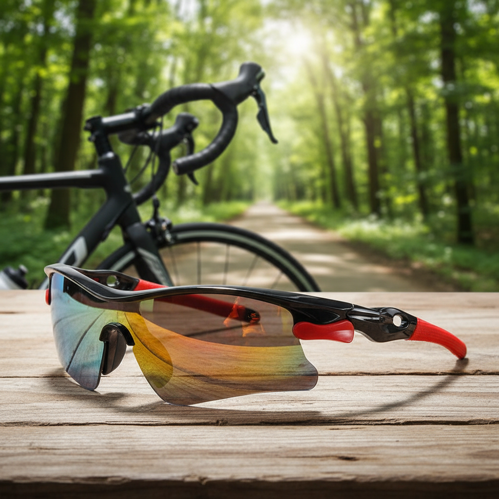  Óculos de sol de ciclismo com armação irregular unissex para uso diário e direção ao ar livre