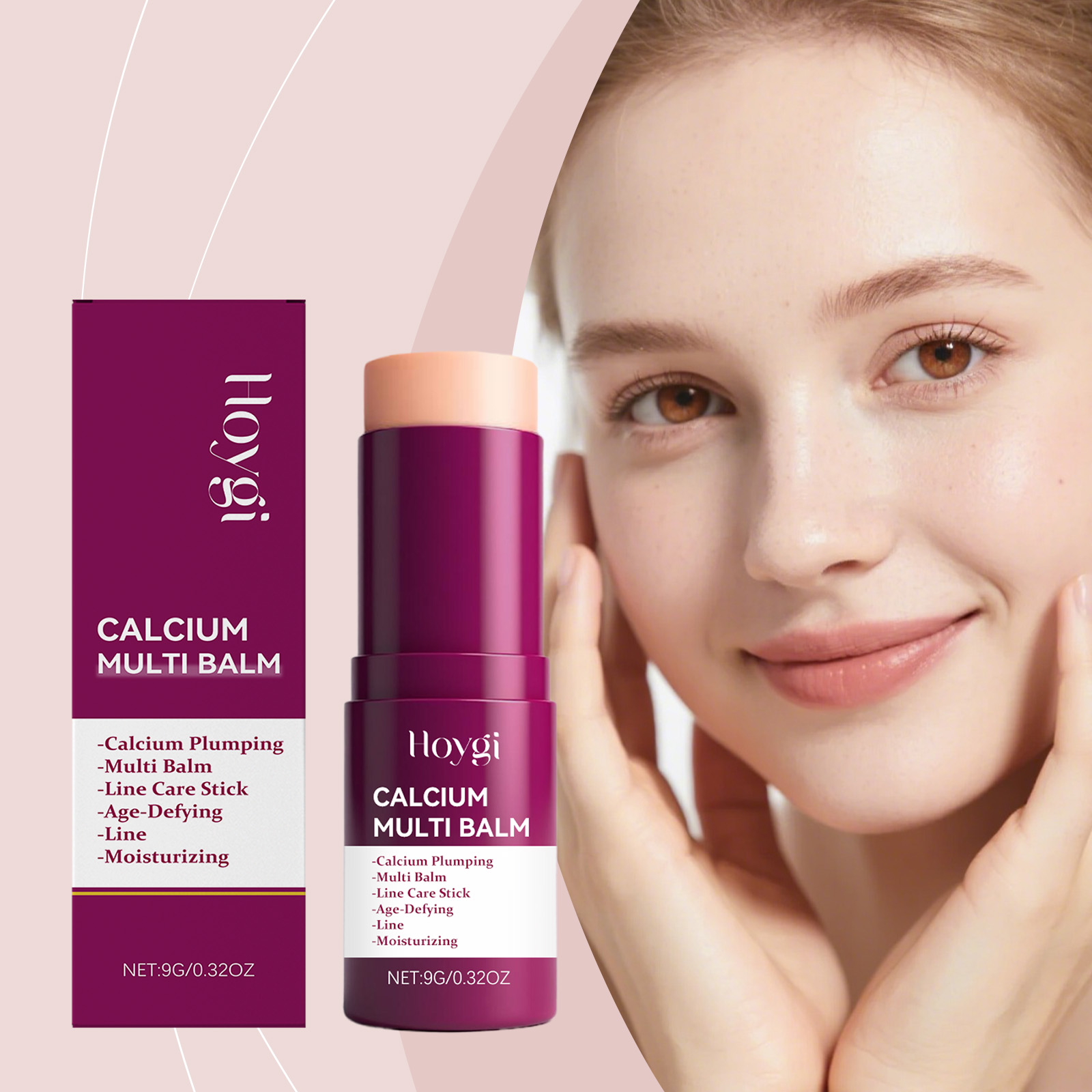 Hoygi Balm Facial Hidratante Multi Cálcio, Textura Leve, Hidratante, Toque Suave, Cuidado Diário da Pele, Design