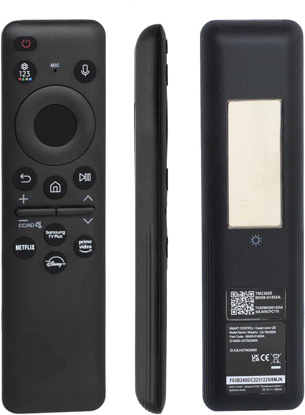 Novo Controle Remoto Solar Samsung Controle Remoto LED Smart Android TV Função de Voz 4K 8K UHD BN59-01455A Modelos