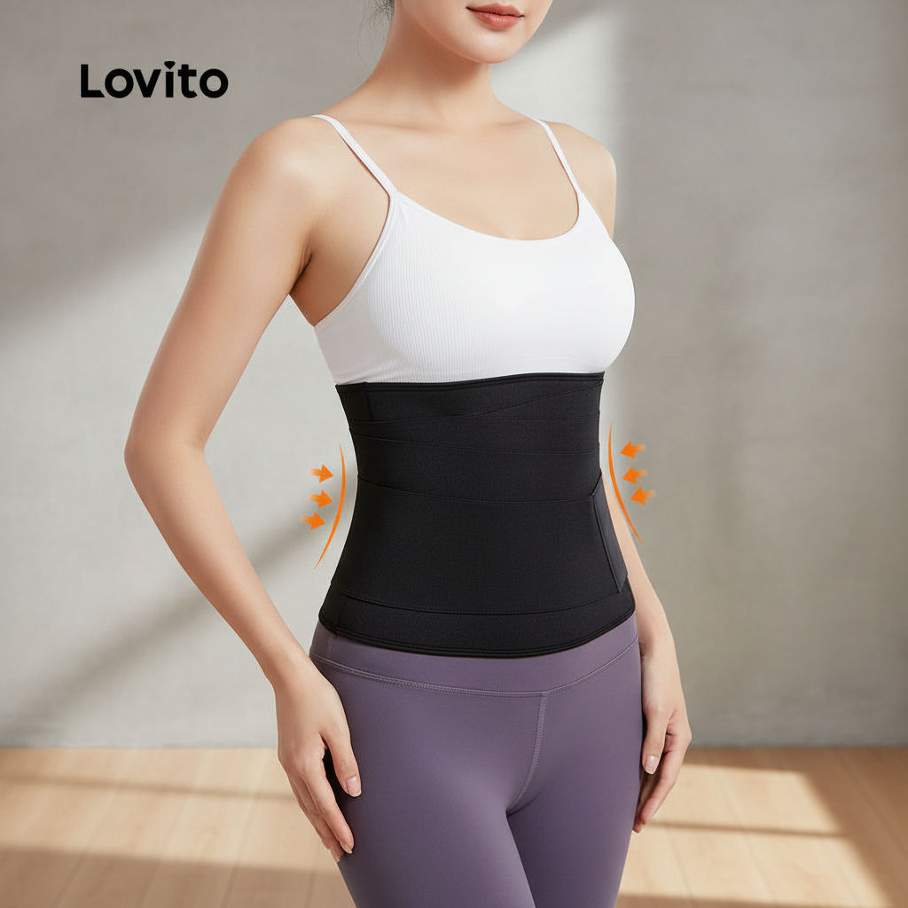 Lovito Modelador Casual Sem Costura Para Controle De Barriga Modelador Feminino Lne31252 Preto em Oferta na Shopee