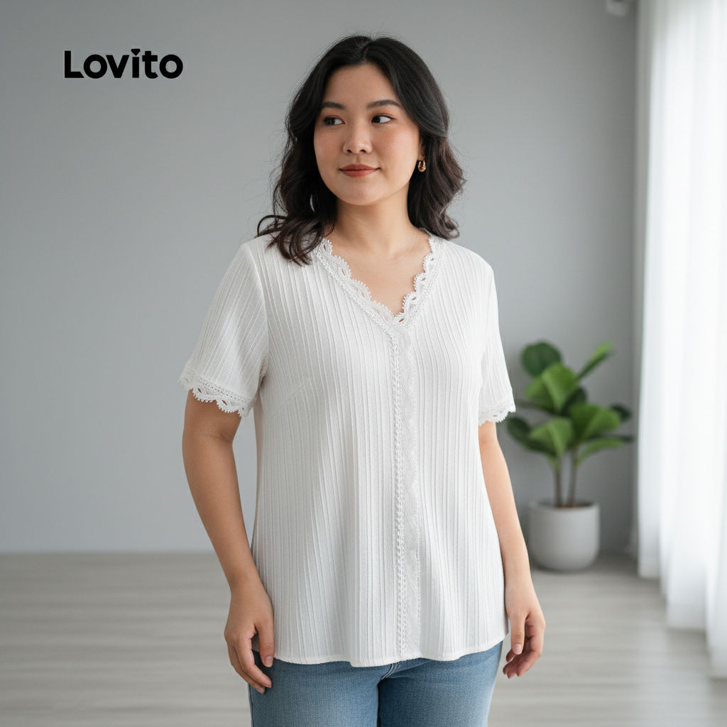 Blusa Feminina Plus Size Elegante Lisa Com Trança Para Verão Primavera LBL22639 em Oferta na Shopee