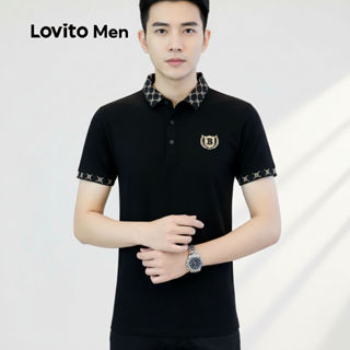 Lovito Camisa Polo Masculina Casual Com Botões Cor Preta Ideal Para Primavera Verão LNE122051 em Oferta na Shopee