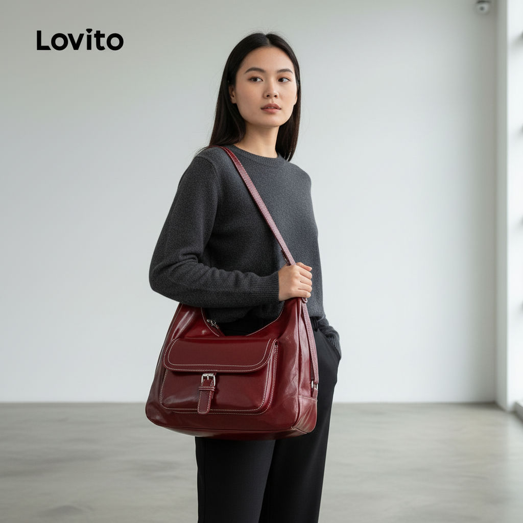 Lovito Bolsa Feminina Multifuncional para o Ombro Casual LFA98070 em Oferta na Shopee