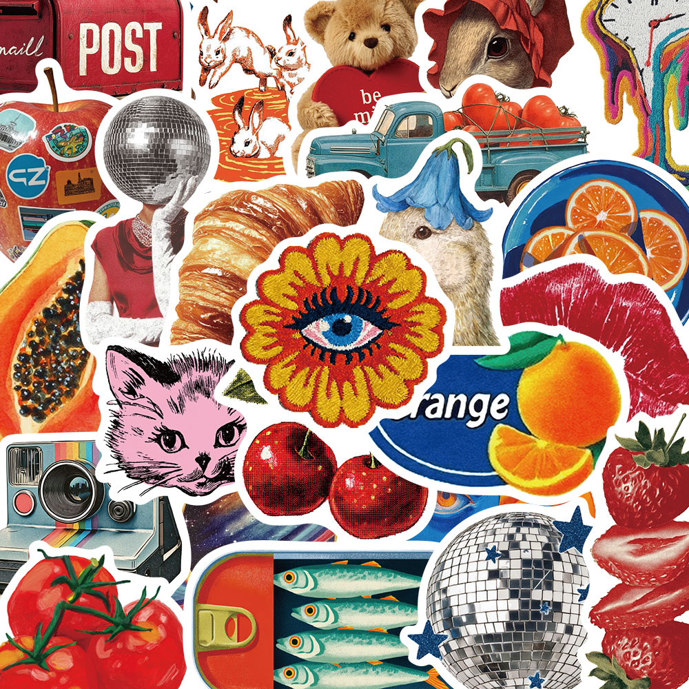 Adesivos Vintage Y2K , 50 Peças , Estética , Retrô , Cyberpunk , Legal , Menina , Decalques Para Laptop , Guitarra , Faç