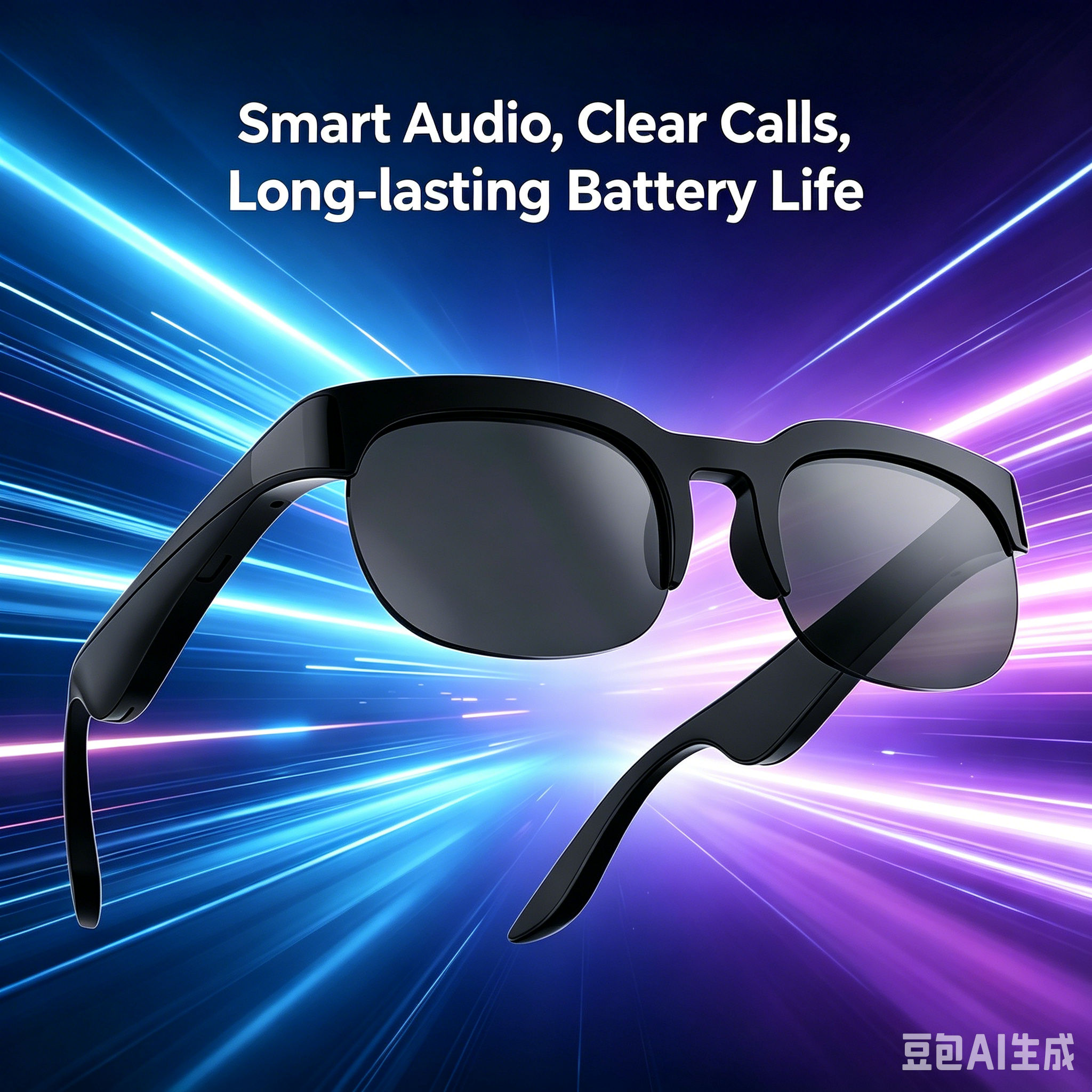 Óculos Inteligentes Genéricos , Fone de Ouvido de Áudio Aberto , Assistente de Voz , Controle de Câmera , Bluetooth , Ch - Miniatura 3