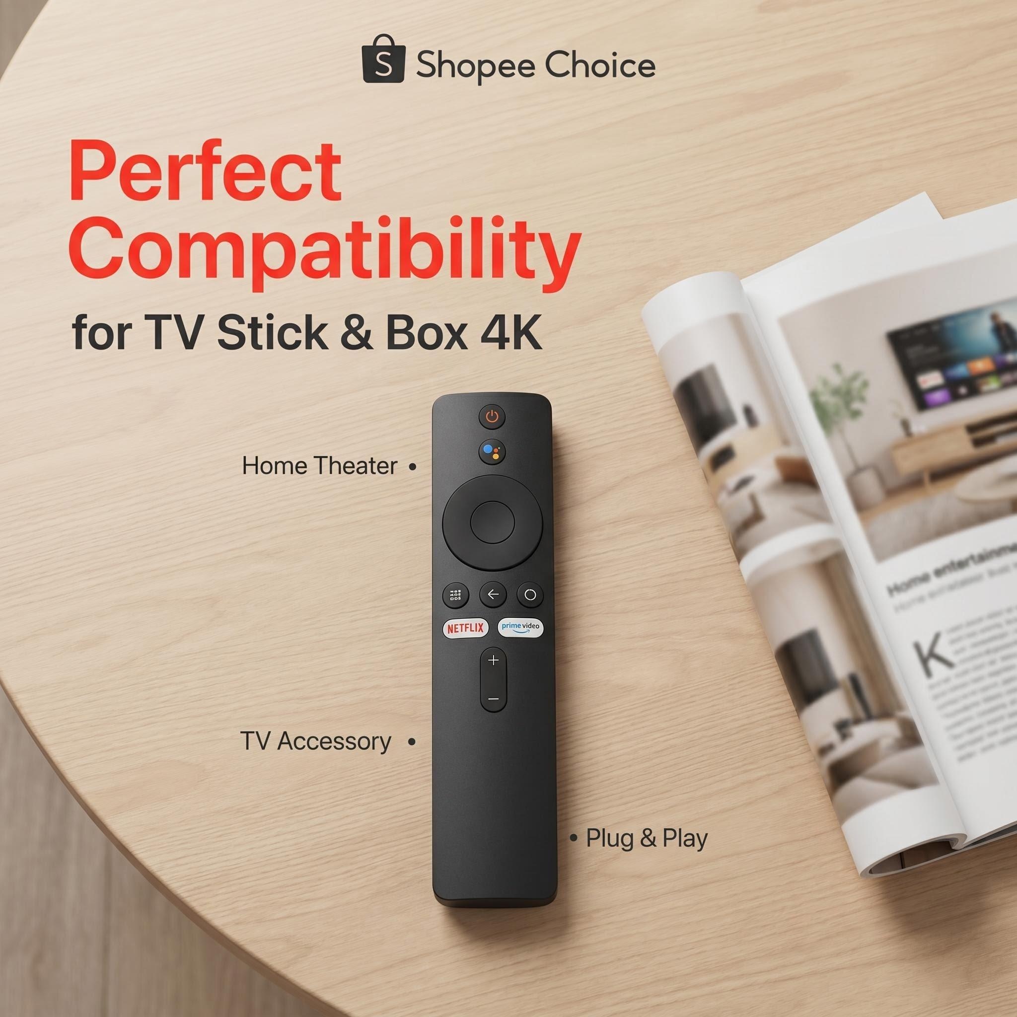 Controlador de Voz Inteligente para Xiaomi Mi TV Stick Box 4K Controle Remoto Bluetooth Sem Fio Assistente Google