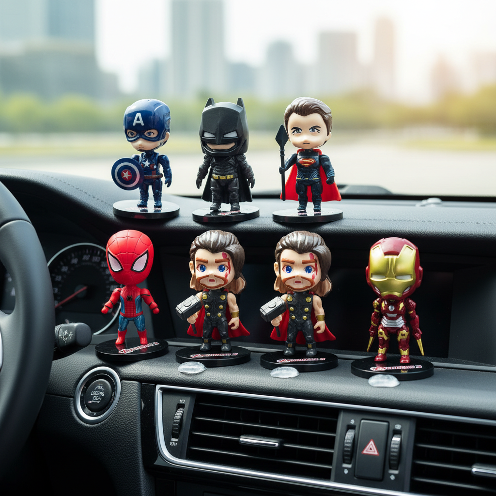 6 Peças Conjunto de Decoração para Bolo de Aniversário dos Vingadores: Homem-Aranha, Batman, Figuras do Homem de Ferro