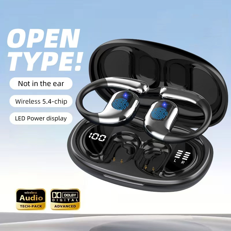 Bnixry K04 Fones de ouvido sem fio, graves profundos, fones Bluetooth com cancelamento de ruído, fones de ouvido para