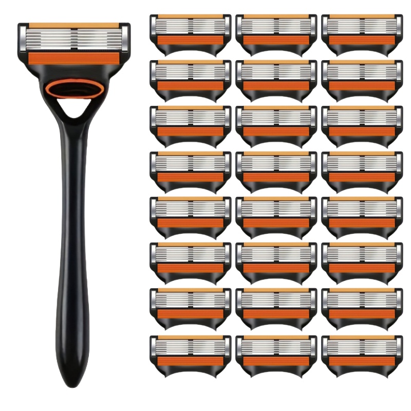 Conjunto de Lâminas de Substituição para Aparelho de Barbear Masculino, 8-24 Lâminas e Cabo, Aparelhos de Barbear