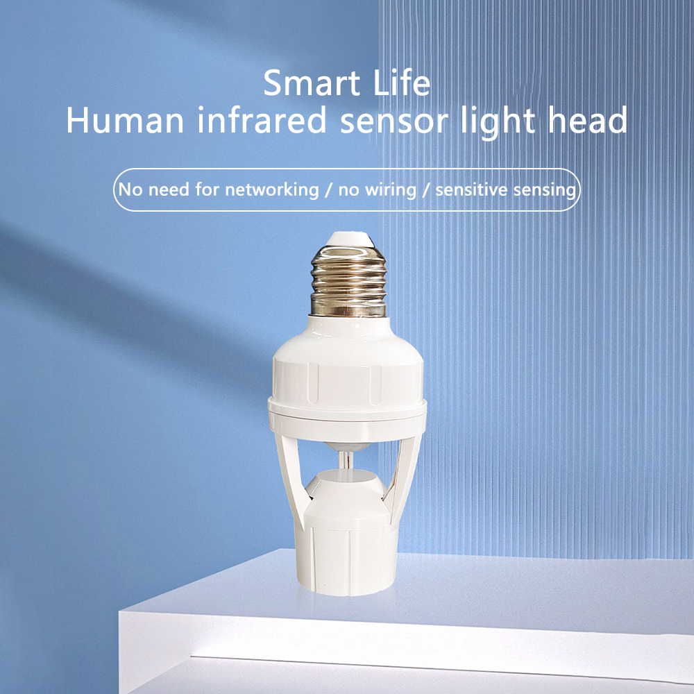 Suporte de lâmpada LED com sensor de movimento PIR para lâmpada E27, adaptador de base de lâmpada AC 110V 220V