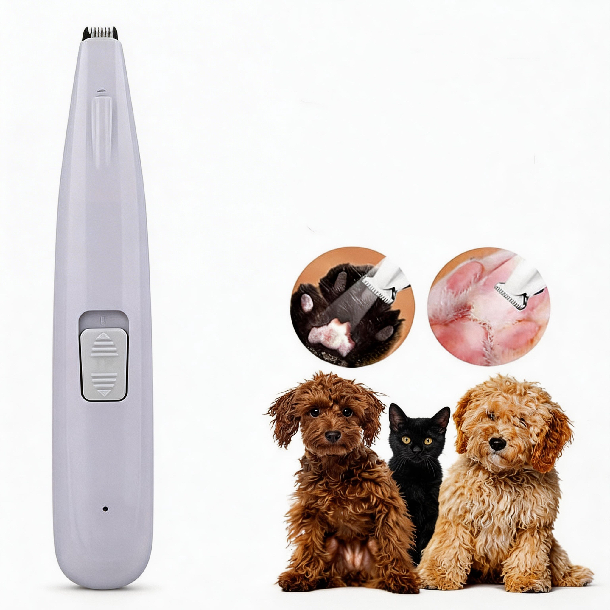 Aparador Silencioso de Patas de Animais para Cães e Gatos – Máquina de Tosa Elétrica para Unhas e Patas