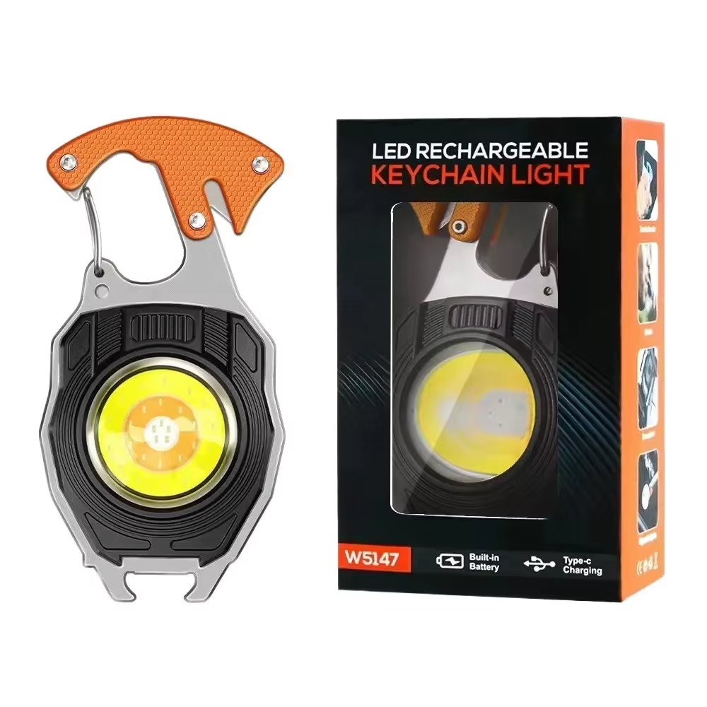 KIRA Chaveiro Lanterna Recarregável Luz de Emergência Multifuncional Mini Lanterna LED Recarregável À Prova d'Água Alta