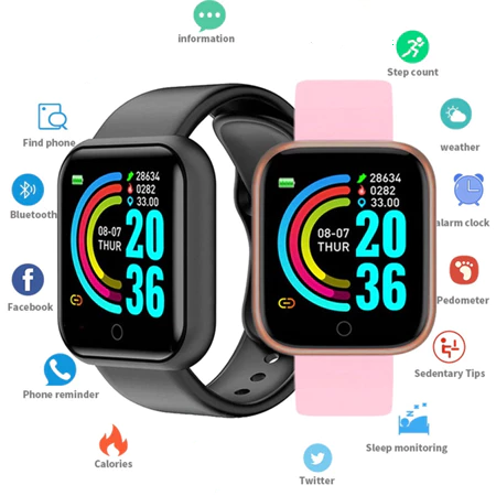 Y68 D20 Novo Relógio Inteligente Com Monitor De Fitness Masculino Feminino Smartwatch Pulseira Digital Para Telefone