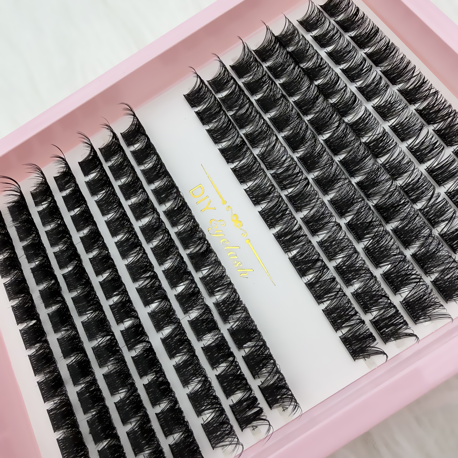 Clusters De Cílios 120pcs D Curl 8-16mm Extensões DIY Finas E Fofas Naturais Reutilizáveis
