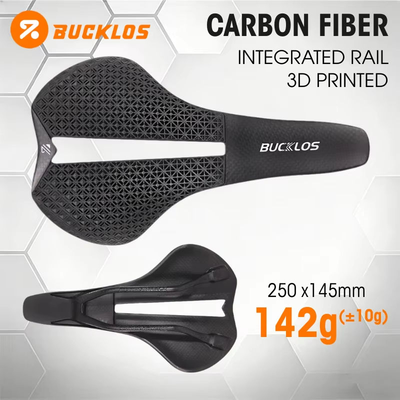 Assento de Selim de Bicicleta BUCKLOS, Selim de Carbono, Impressão 3D, Ultraleve e Confortável, para Estrada, MTB,