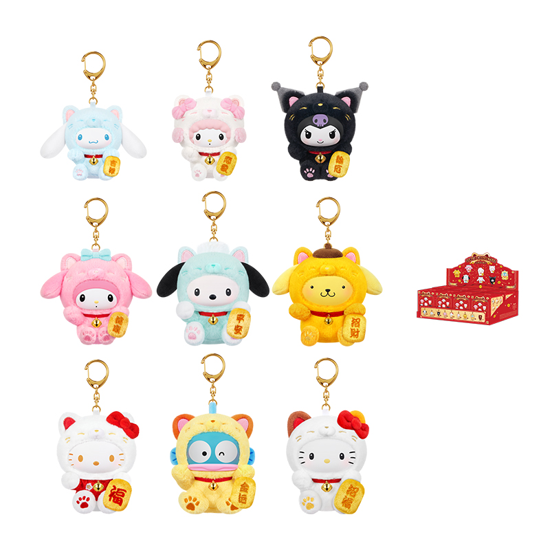 TOPTOY Sanrio Lucky Fortune Cat Pingente De Pelúcia Caixa Cega Hello Kitty Kuromi Oficial…