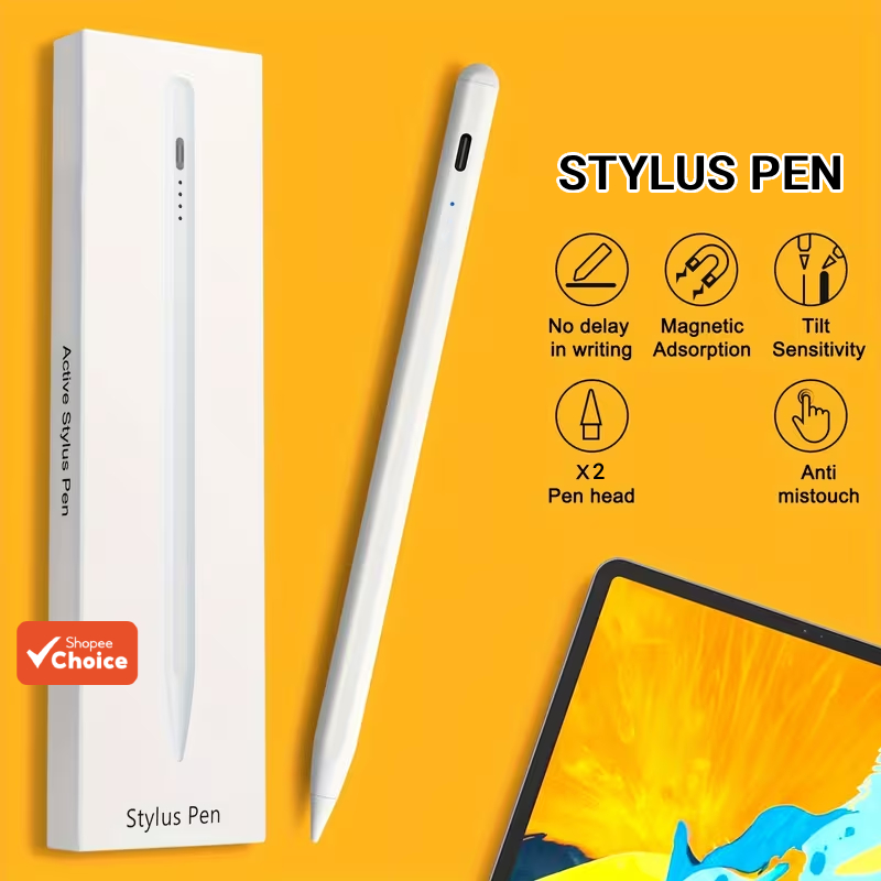 Caneta Stylus Universal para iPad, Android, iOS, Tablet e Celular, Sucção Magnética Automática, Fácil Transporte