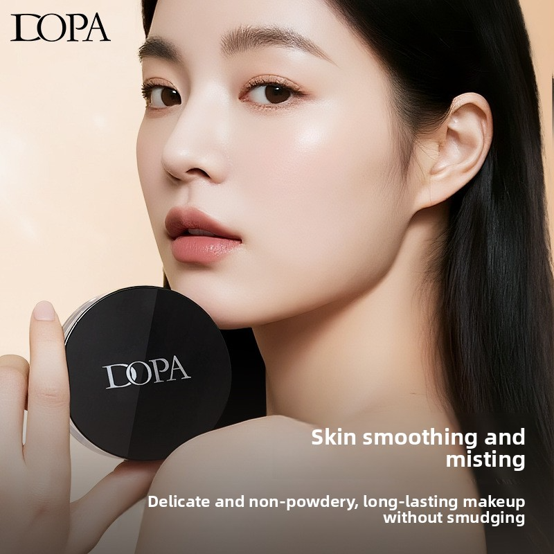 Pó Finalizador Leve DOPA Misty Veil – Efeito Matte, Longa Duração, Ilumina para Peles Secas e Oleosas, Desfoque Suave,
