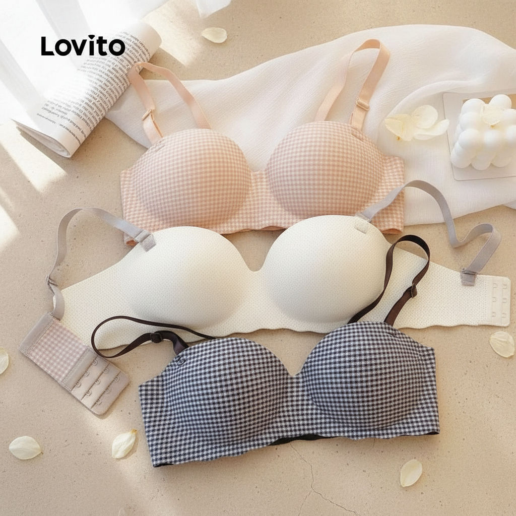 Lovito Bralete Casual Aéreo com Estampa de Flores para Mulheres LNA66485