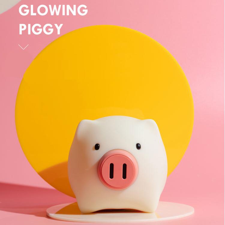 Nova Luminária Noturna de Porquinho Fofo — Lâmpada LED de Silicone Macio, Desenho de Desenho Animado Kawaii,