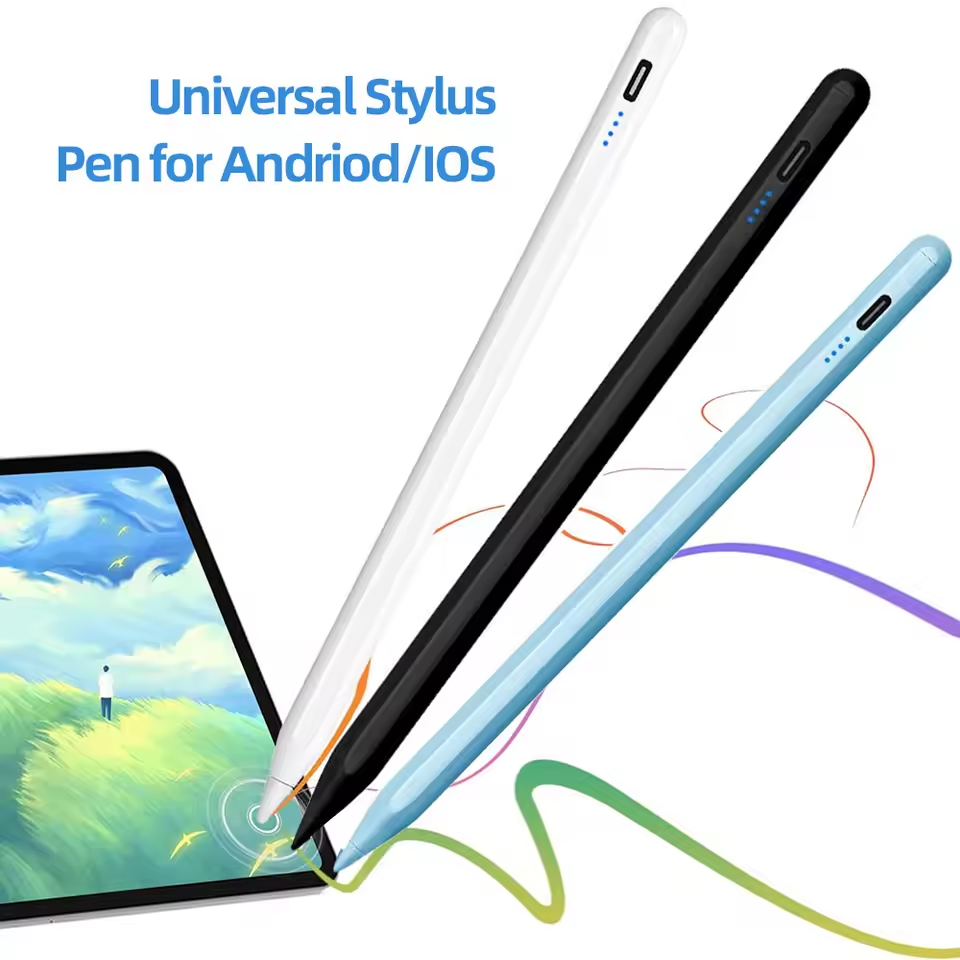 Lápis Universal Stylus com adsorção magnética, acessório para tablet Samsung/iPad, caneta de desenho recarregável