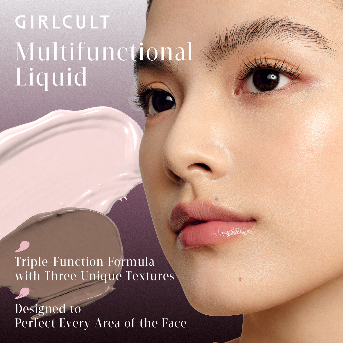 Girlcult Corretivo Facial Multifuncional De Duas Cores-À Prova D'água De Longa Duração-Melhora E Ilumina O Tom Da Pele-C