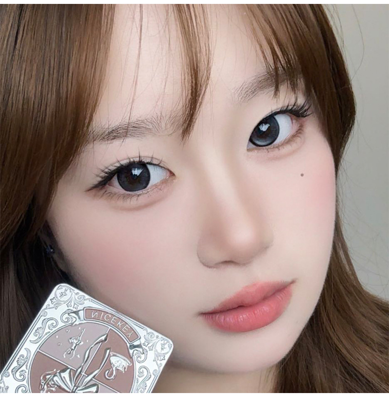 Paleta Multifuncional Contorno NICEKEY, Balé Rosa 3 Cores Fosco, Sombra Nasal e Contorno Diário de Maquiagem
