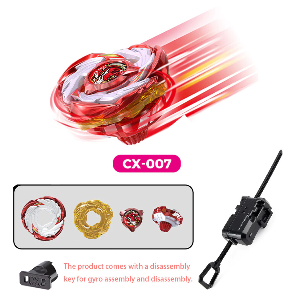 Bey X CX-00 Vermelho CX-00 Pegasus Blast ATR Bey Xtreme Com Conjunto Lançador Ripcord - Piões Giratórios