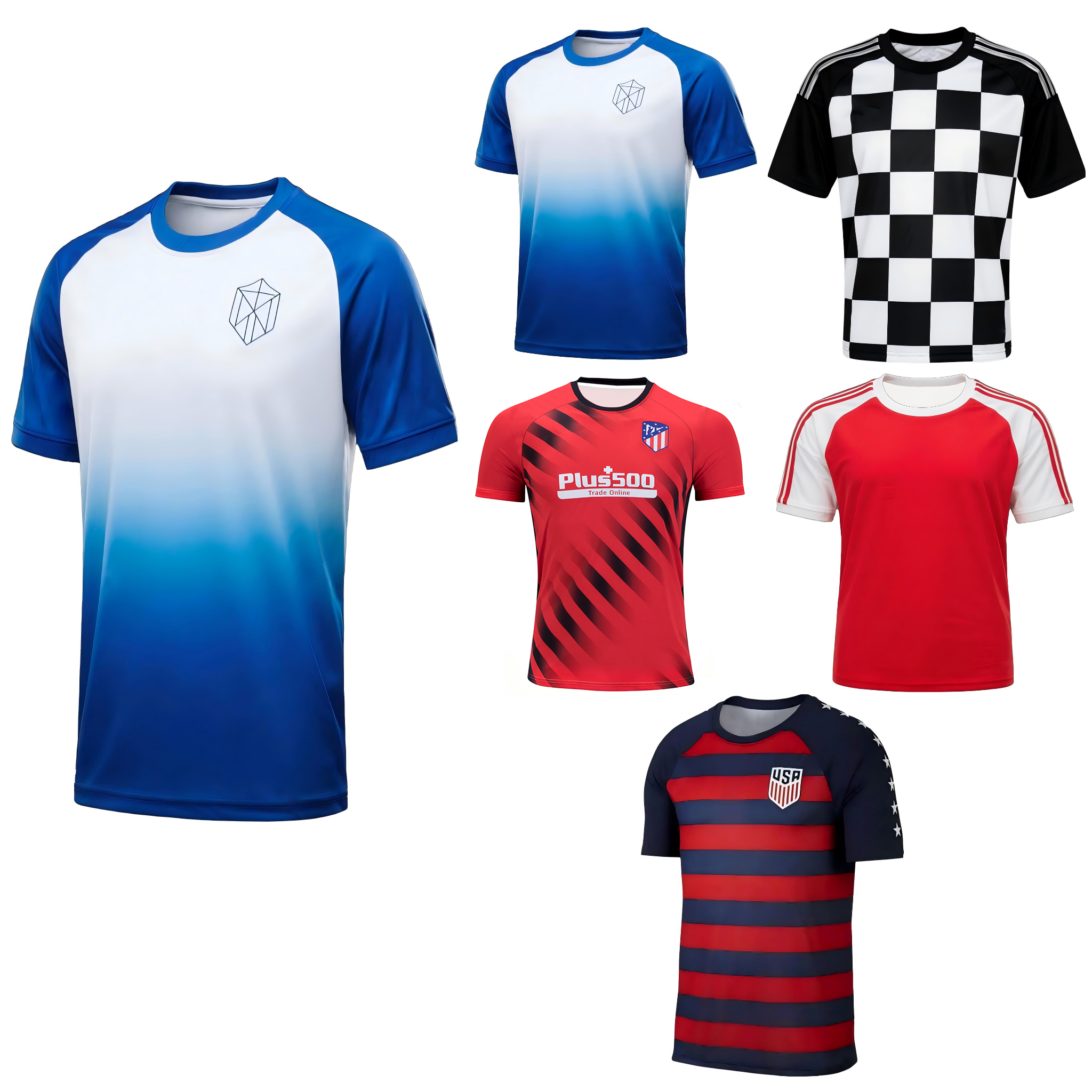  Coleção de Camisas de Clubes e Seleções de Futebol Masculinas