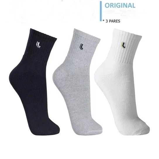 3 Pares De Meias Atléticas Masculinas De Cano Médio De Qualidade Premium Para Esportes E Negócios Casuais — imagem 1