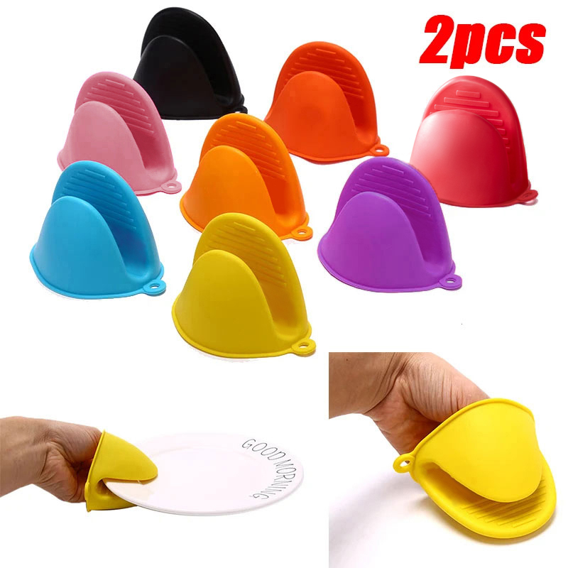 Forno de Silicone 2 Peças Mitts Isolamento Térmico Antiderrapantes Clipes de Panelas para Microondas em Oferta na Shopee
