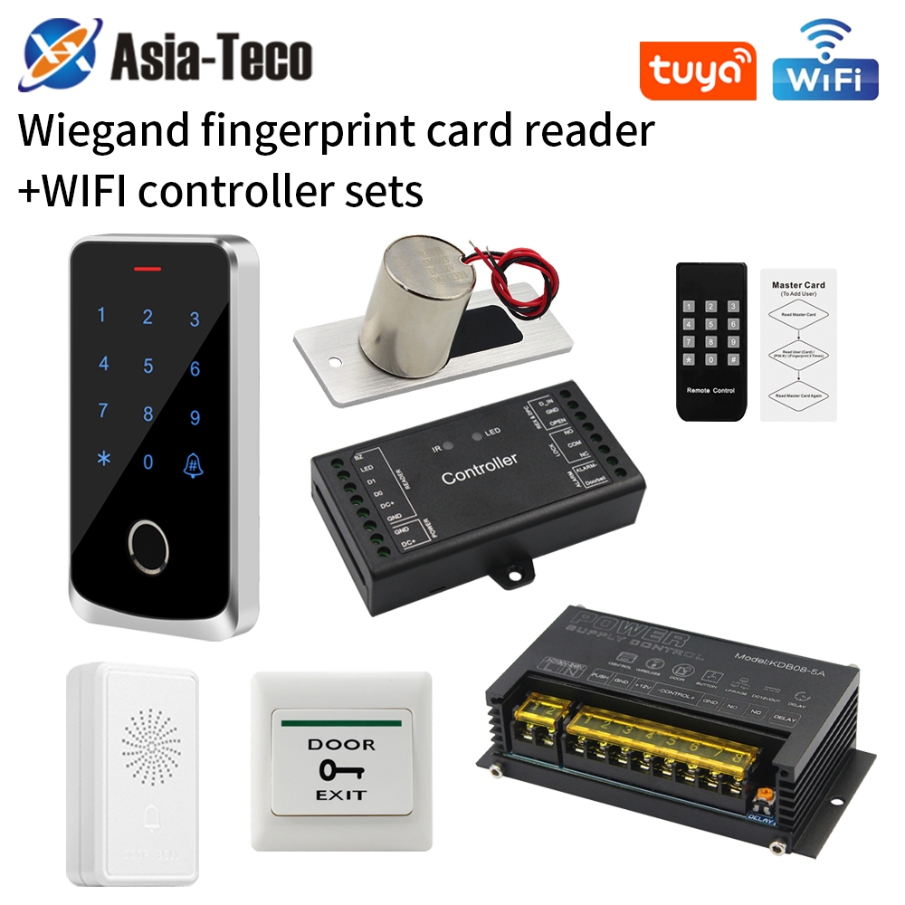 Kit de Controle de Acesso Leitor de Cartão de 13,56Mhz com Controlador Wiegand, Leitor de Impressão Digital, Suporte a